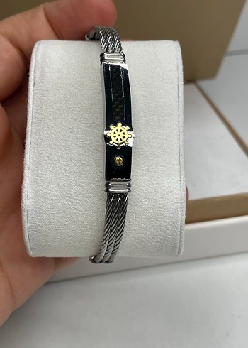 Minimalist Gümüş renk ve Altın renk Çelik Erkek Bileklik - Görsel 2