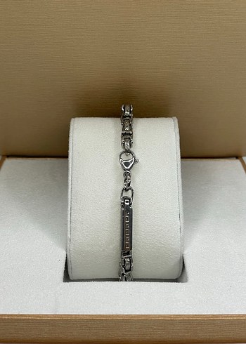 Gümüş renk zincir detaylı erkek çelik bileklik - Görsel 2