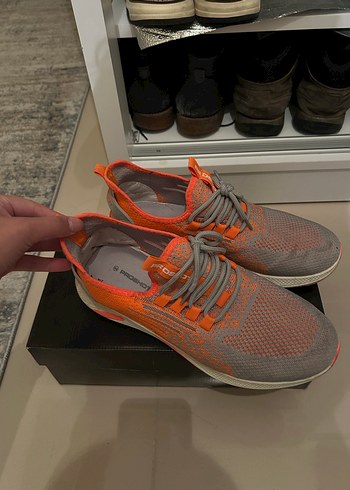 Turuncu Gri Bağcıklı erkek Spor Ayakkabı - Görsel 2