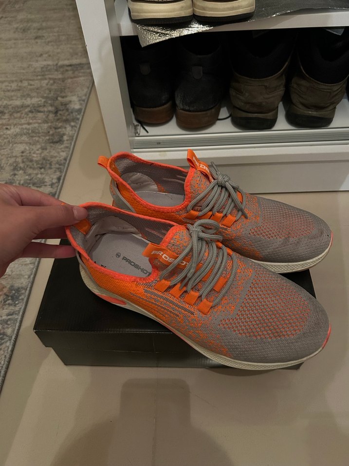 Turuncu Gri Bağcıklı erkek Spor Ayakkabı - Görsel 2