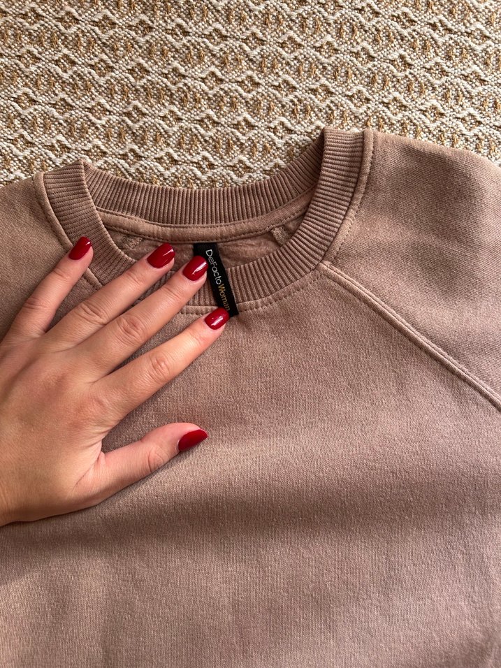 Bej  Kadın Sweatshirt - Görsel 5