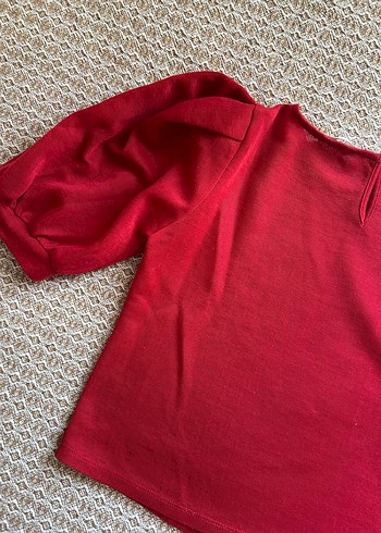 Mango kırmızı karpuz kol bluz - Görsel 6