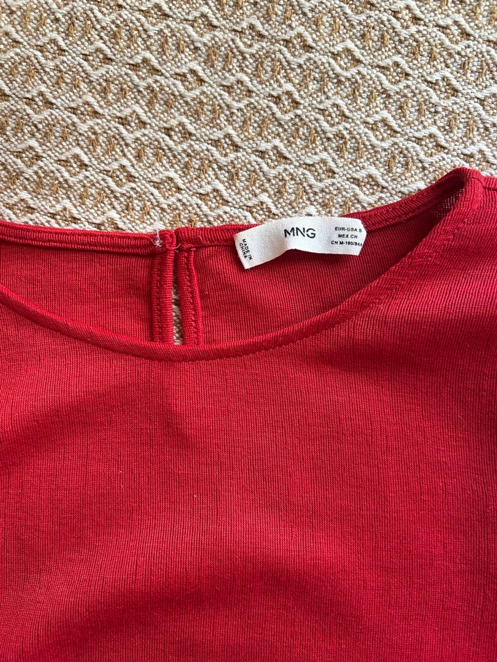 Mango kırmızı karpuz kol bluz - Görsel 3