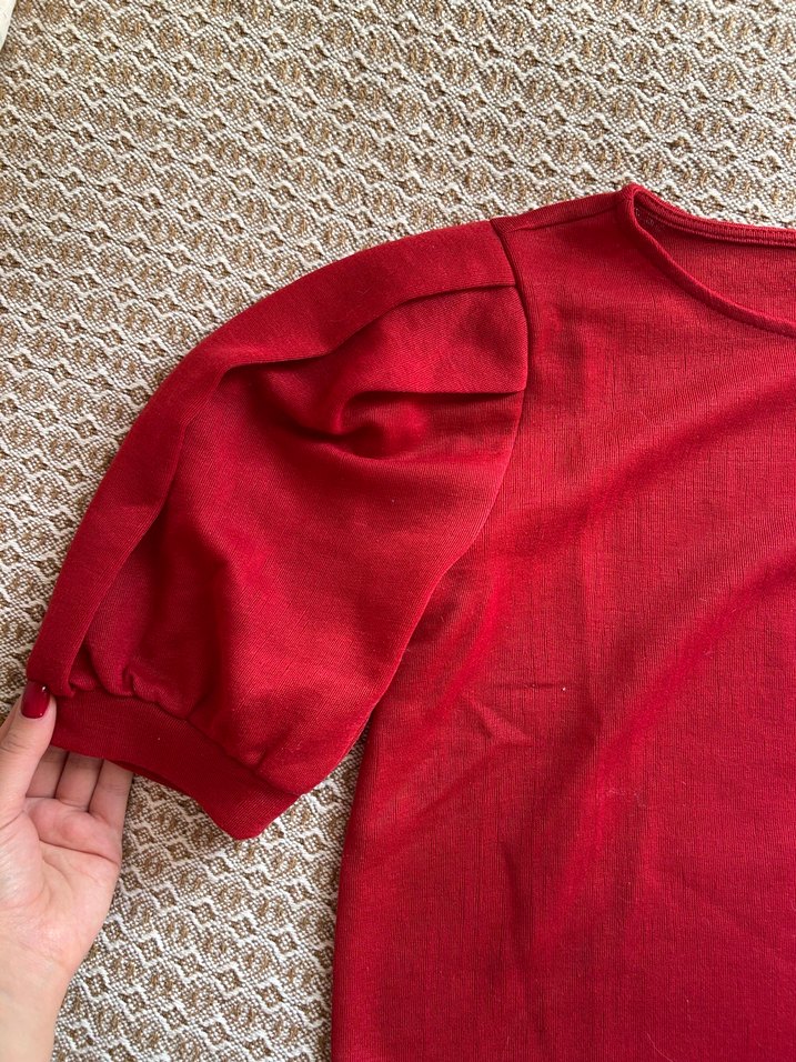 Mango kırmızı karpuz kol bluz - Görsel 2