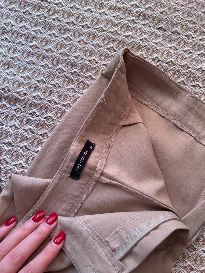 Bej Kadın Kumaş Pantolon - Görsel 2