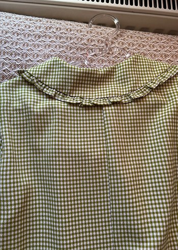 Bohem Yeşil Kareli Kadın Gömlek - Görsel 7