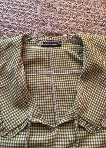 Bohem Yeşil Kareli Kadın Gömlek - Görsel 2