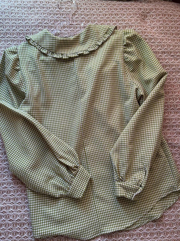 Bohem Yeşil Kareli Kadın Gömlek - Görsel 5