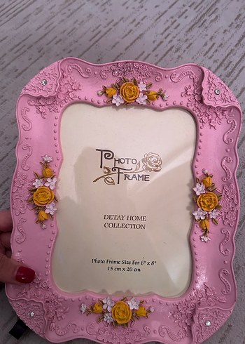 Pembe Çiçekli Dekoratif Fotoğraf Çerçevesi - Görsel 2