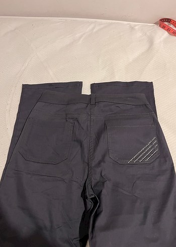 Düz Kesim Gri kumaş Kadın Pantolon - Görsel 2