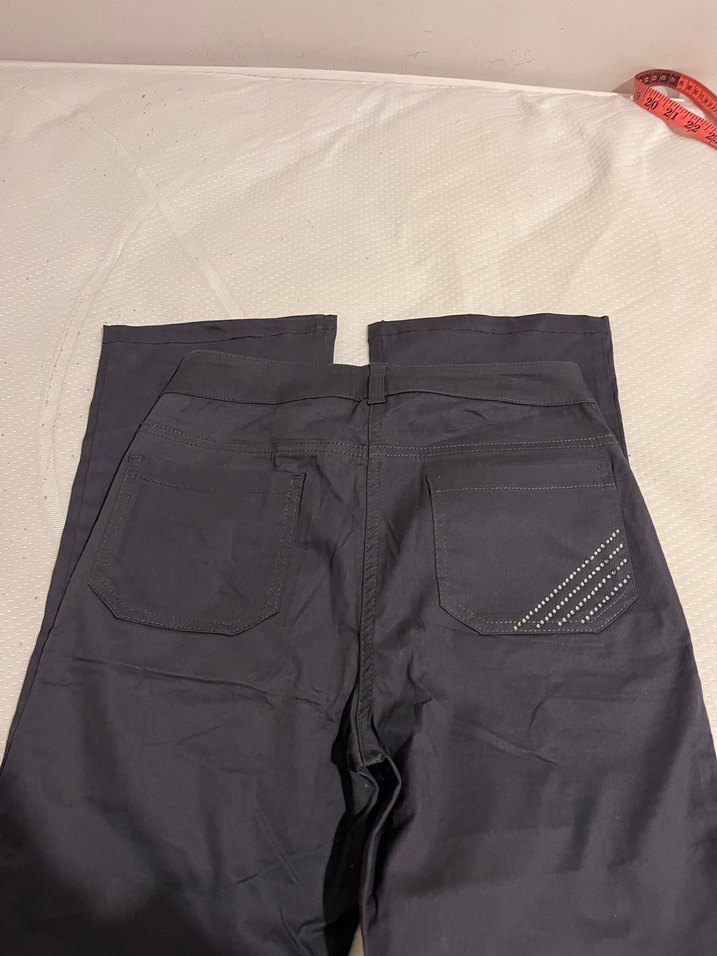 Düz Kesim Gri kumaş Kadın Pantolon - Görsel 2