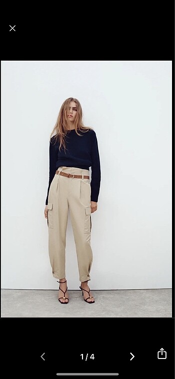 Zara paperbag kargo pantolon