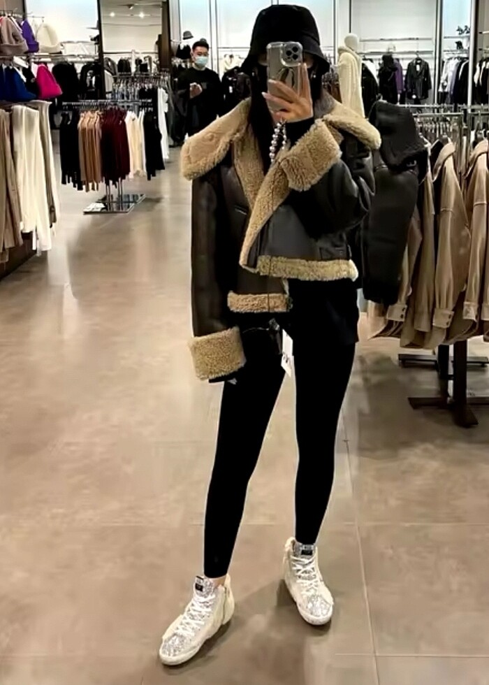 Zara deri kahverengi mont - Görsel 5