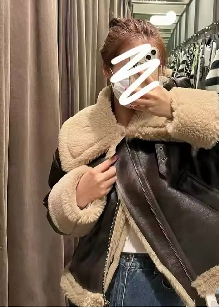 Zara deri kahverengi mont - Görsel 4