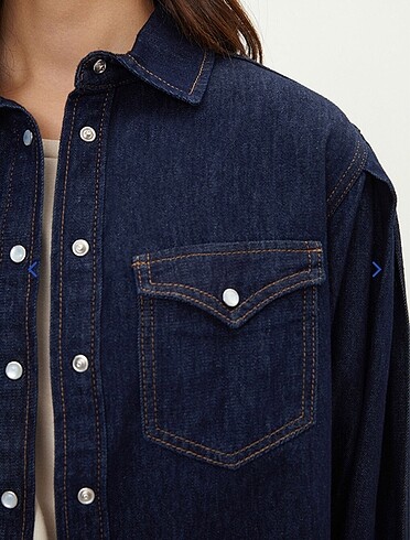 m Beden LCW indigo denim gömlek