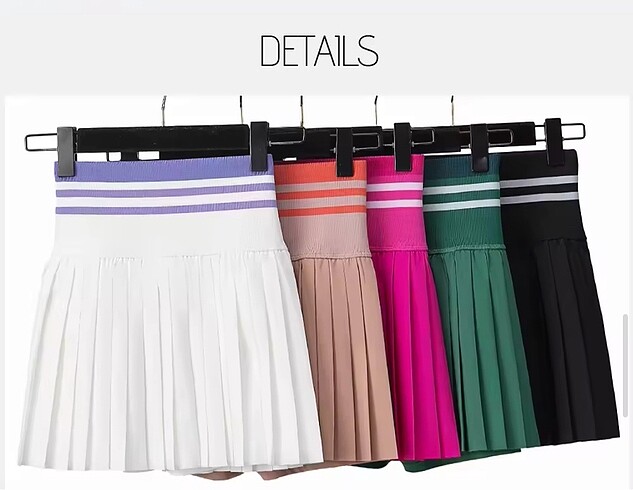 Beyaz pileli tenis eteği - Görsel 5