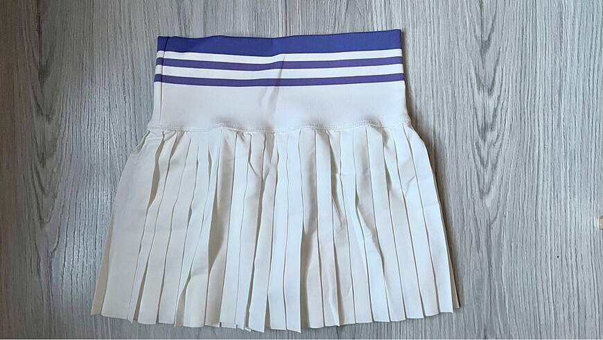 Beyaz pileli tenis eteği - Görsel 8