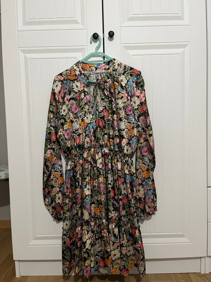 Uzun Kollu Bohem Mini Elbise - Görsel 3