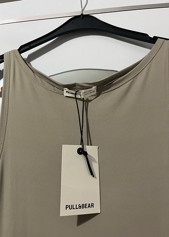 Bej Uzun Askılı Salaş Elbise - Görsel 3