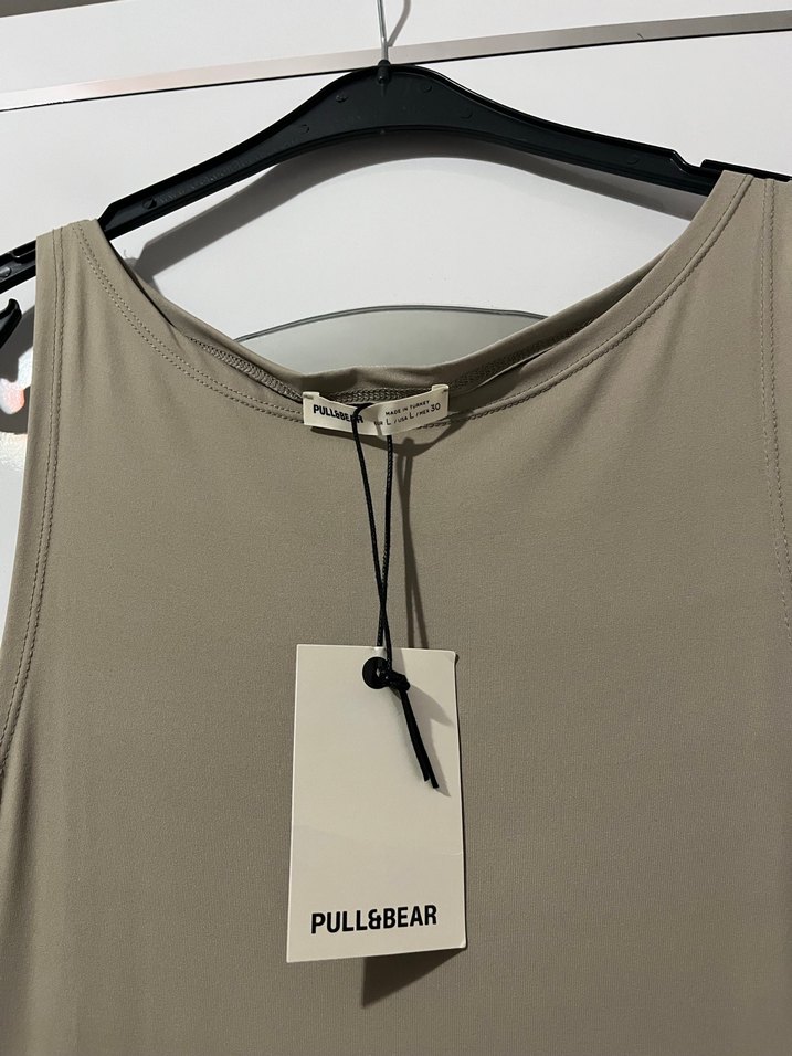 Bej Uzun Askılı Salaş Elbise - Görsel 3