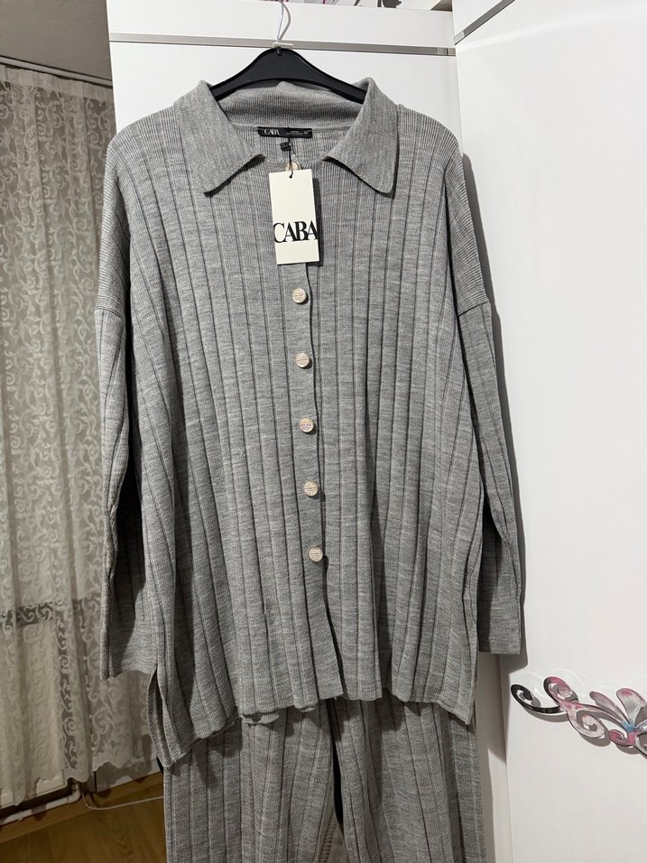 Gri Uzun Kollu triko takım - Görsel 2