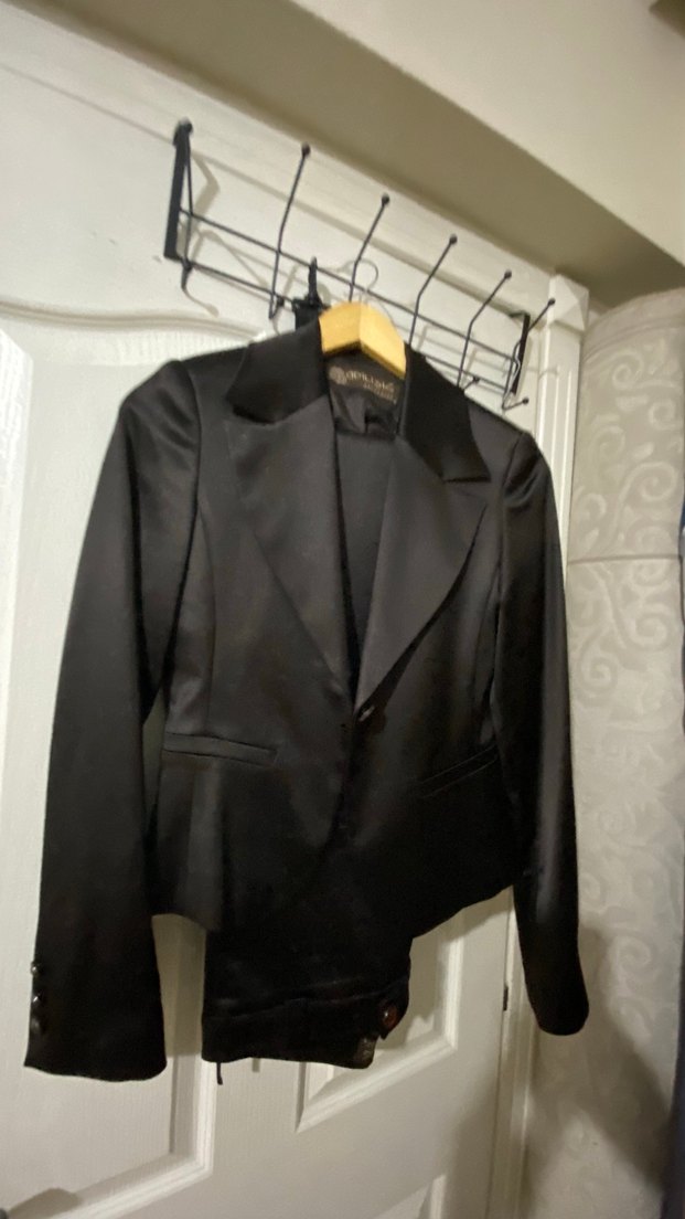 Kahverengi saten Kadın Düğmeli Blazer Ceket - Görsel 2