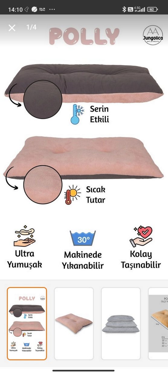 Bej Pastel kedi yatağı POLLY - Görsel 2