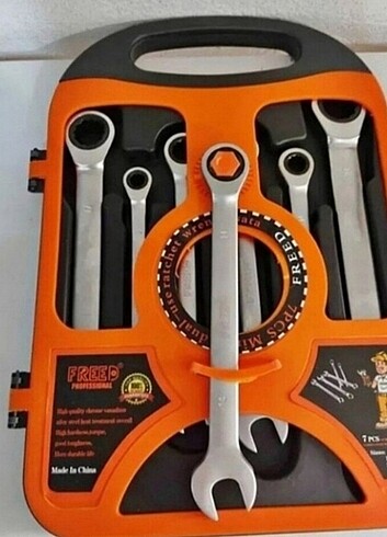Diğer 7 adet cırcır anahtar takımı kaliteli crom venadum çelik üretim