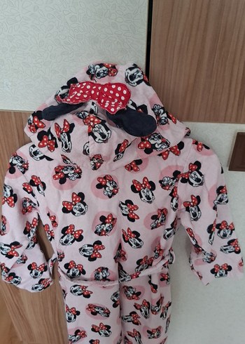 8 Yaş Beden pembe Renk Kız Çocuk Pembe Baskılı Bornoz