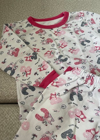 Diğer Kız Çocuk Renkli Baskılı Pamuklu Pijama Takımı
