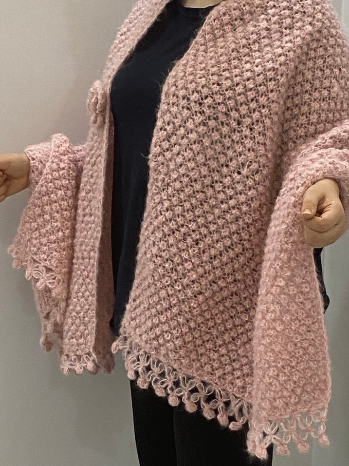 Kız Çocuk Bohem Örgü Panço - Görsel 2