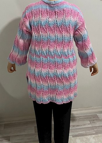 Uzun Kollu Bohem Renkli Triko Hırka - Görsel 5