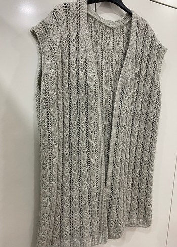 Gri Örgü Kadın Yelek - Görsel 2