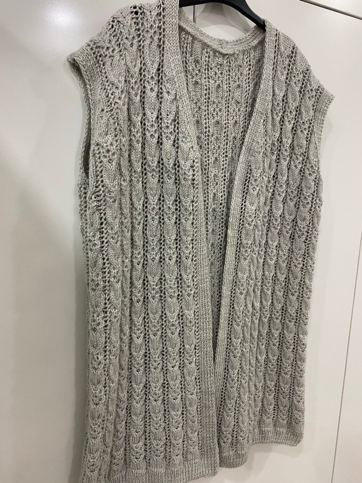 Gri Örgü Kadın Yelek - Görsel 2