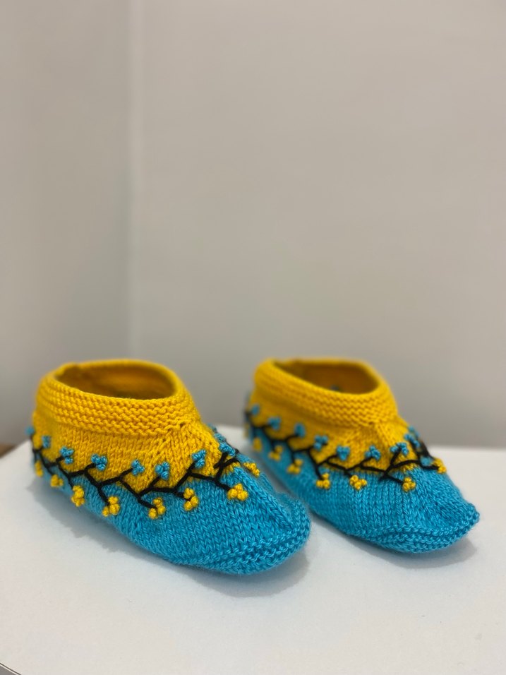 Nakışlı Örgü Kadın Ev Terliği - Görsel 2