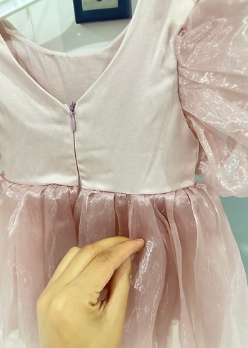 Zara Pembe Kız Çocuk Fırfırlı Elbise