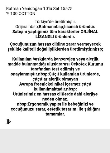 Diğer BATMAN YENİDOĞAN SET