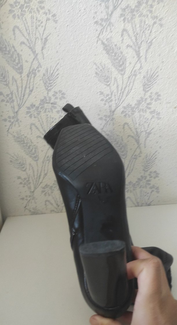 Siyah Deri Stiletto Topuklu Bot - Görsel 3