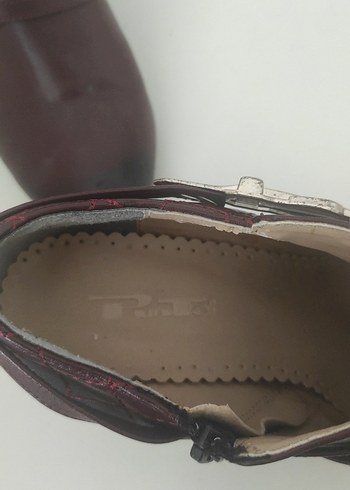 Bordo Deri Kadın Dolgu Topuklu Tokalı Bot - Görsel 5