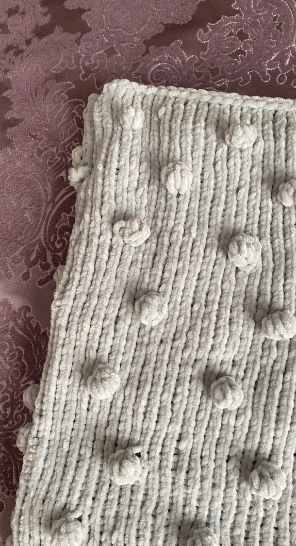 Beyaz Örgü Çocuk Battaniyesi - Görsel 2