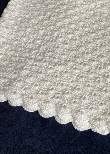 Beyaz Örgü Çocuk Battaniyesi - Görsel 2