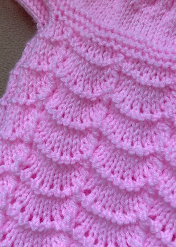 Kız Çocuk Pembe Örgü Kolsuz Hırka - Görsel 6