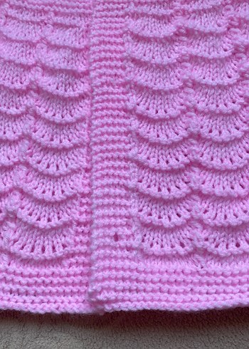 Kız Çocuk Pembe Örgü Kolsuz Hırka - Görsel 3