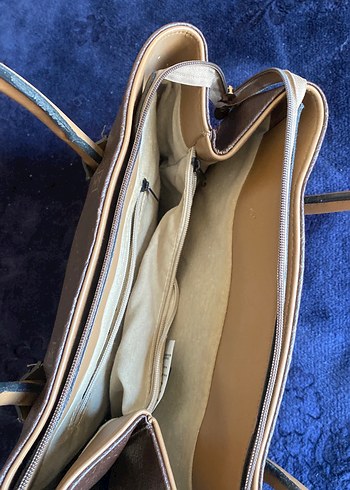 Kahverengi Baskılı Deri Kadın Çanta - Görsel 4