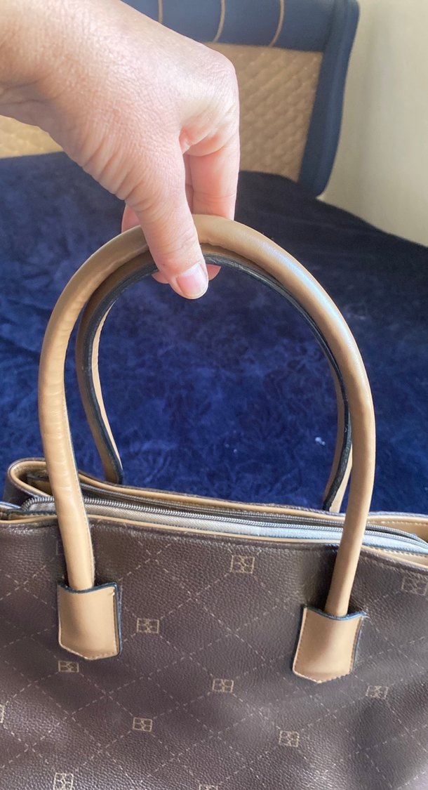 Kahverengi Baskılı Deri Kadın Çanta - Görsel 3