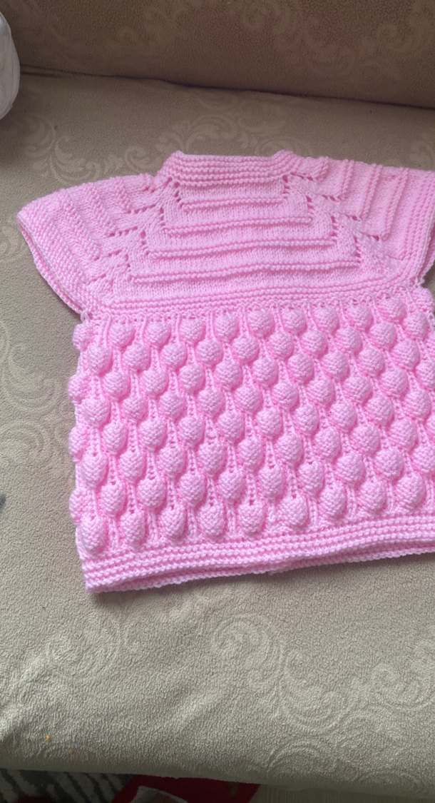 Pembe Örgü Kız Çocuk Kolsuz yelek - Görsel 3