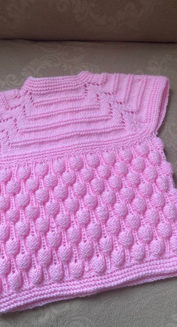 Pembe Örgü Kız Çocuk Kolsuz yelek - Görsel 4