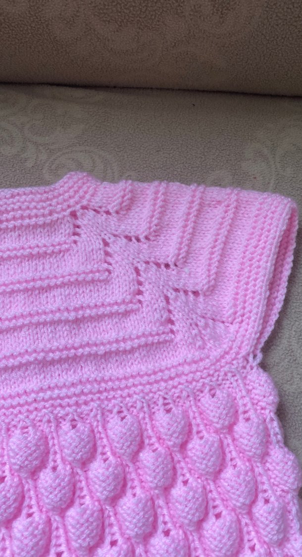 Pembe Örgü Kız Çocuk Kolsuz yelek - Görsel 5