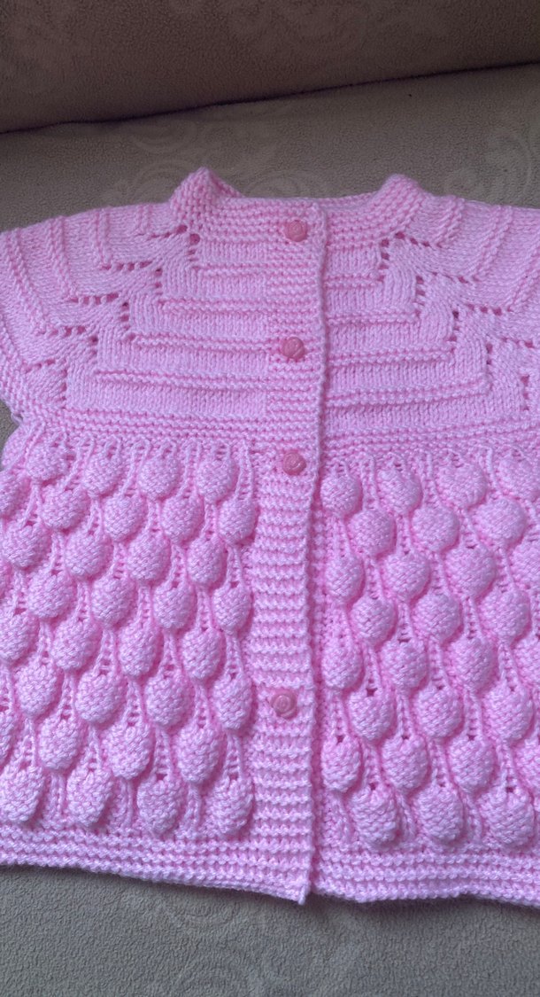 Pembe Örgü Kız Çocuk Kolsuz yelek - Görsel 2