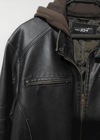 Deri Biker Ceket, Kemerli, Normal Boy - Görsel 4